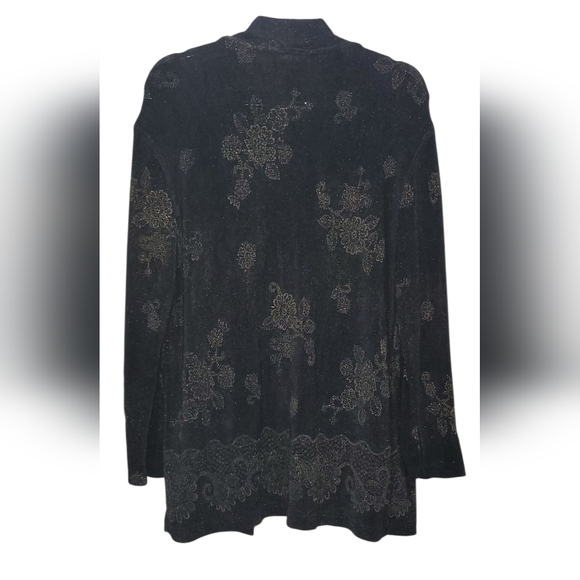 Large THE TRAVELER COLLECTION Elegant Floral Metallic Three Piece Pantsuit - Picture 5 of 12